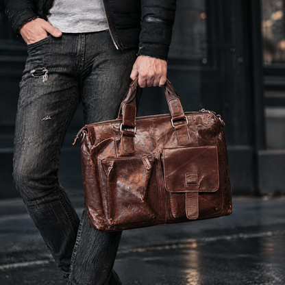The Voyager Leather Briefcase