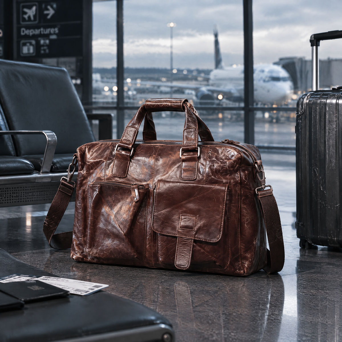 The Voyager Leather Briefcase