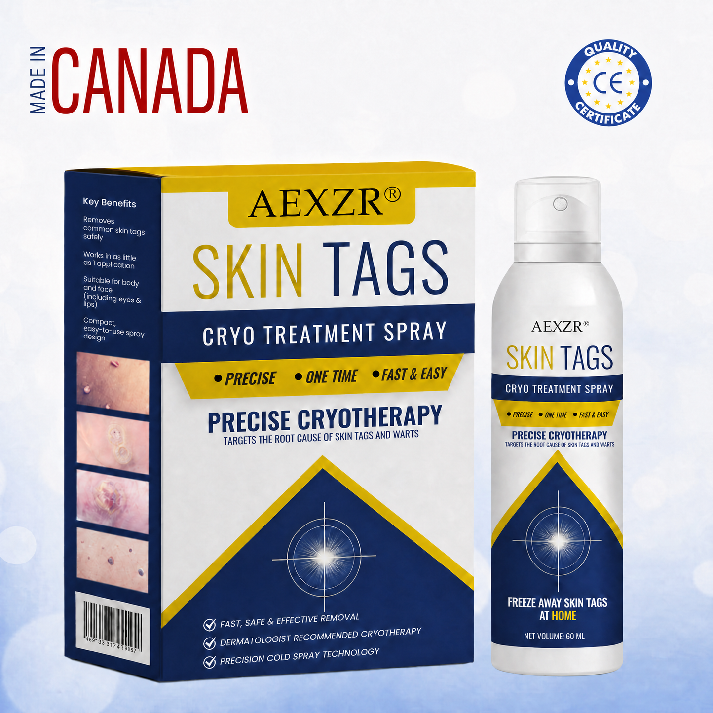 AEXZR® Skin Tag Cryo Treatment Spray🧊 Precision Cryo-Tech: Freezes Away Skin Tags & Warts in Seconds – No Blades, No Pain.